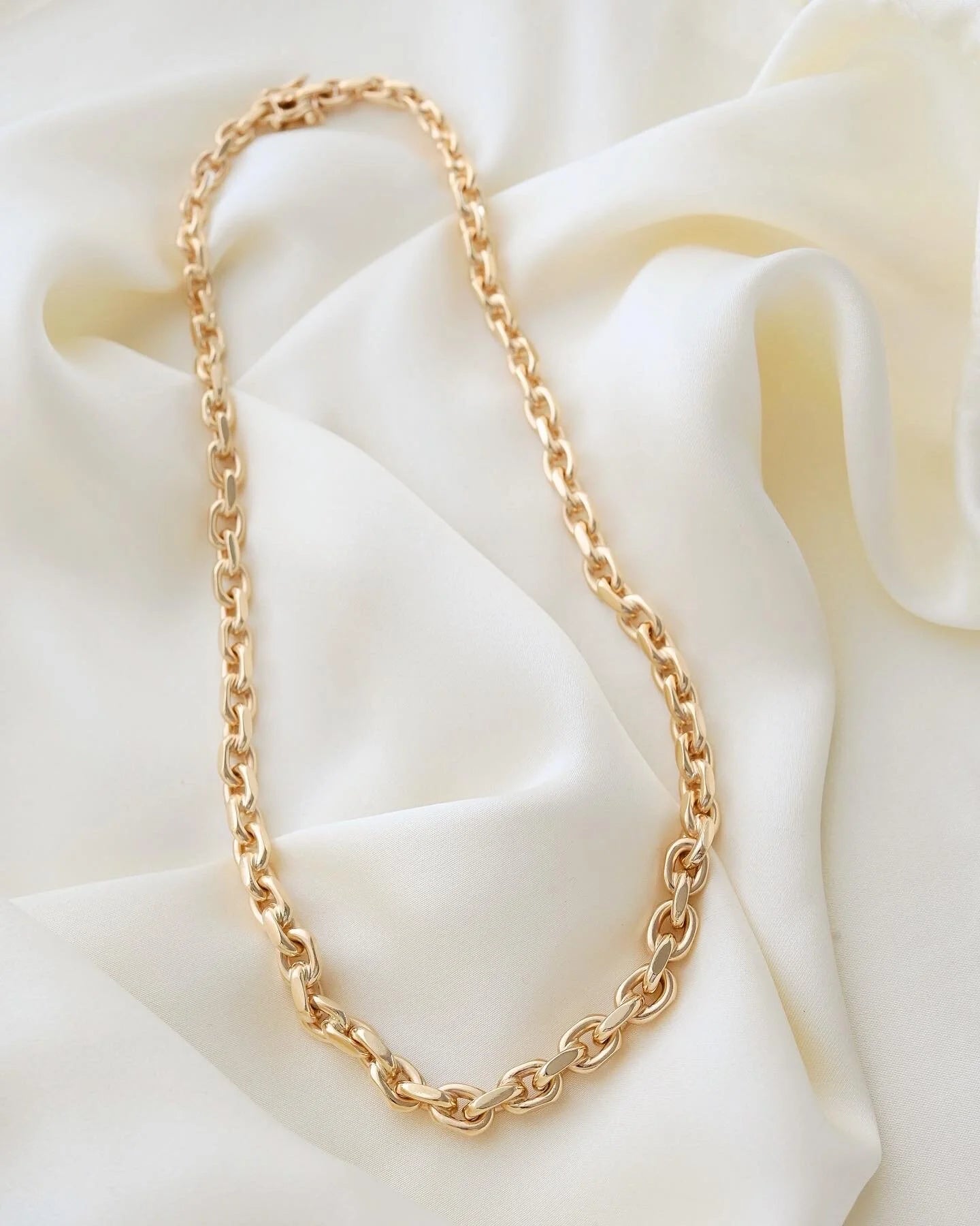 Ultra Heavy Chunky 55 Grams Danish Vintage Anchor Necklace 14K Gold 1970