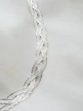 Stunning Braided Herringbone Two Sided Vintage Necklace Sterling Silver