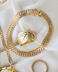 Rich Hued Feminine Fox Tail Link Bracelet 18K Gold 1955
