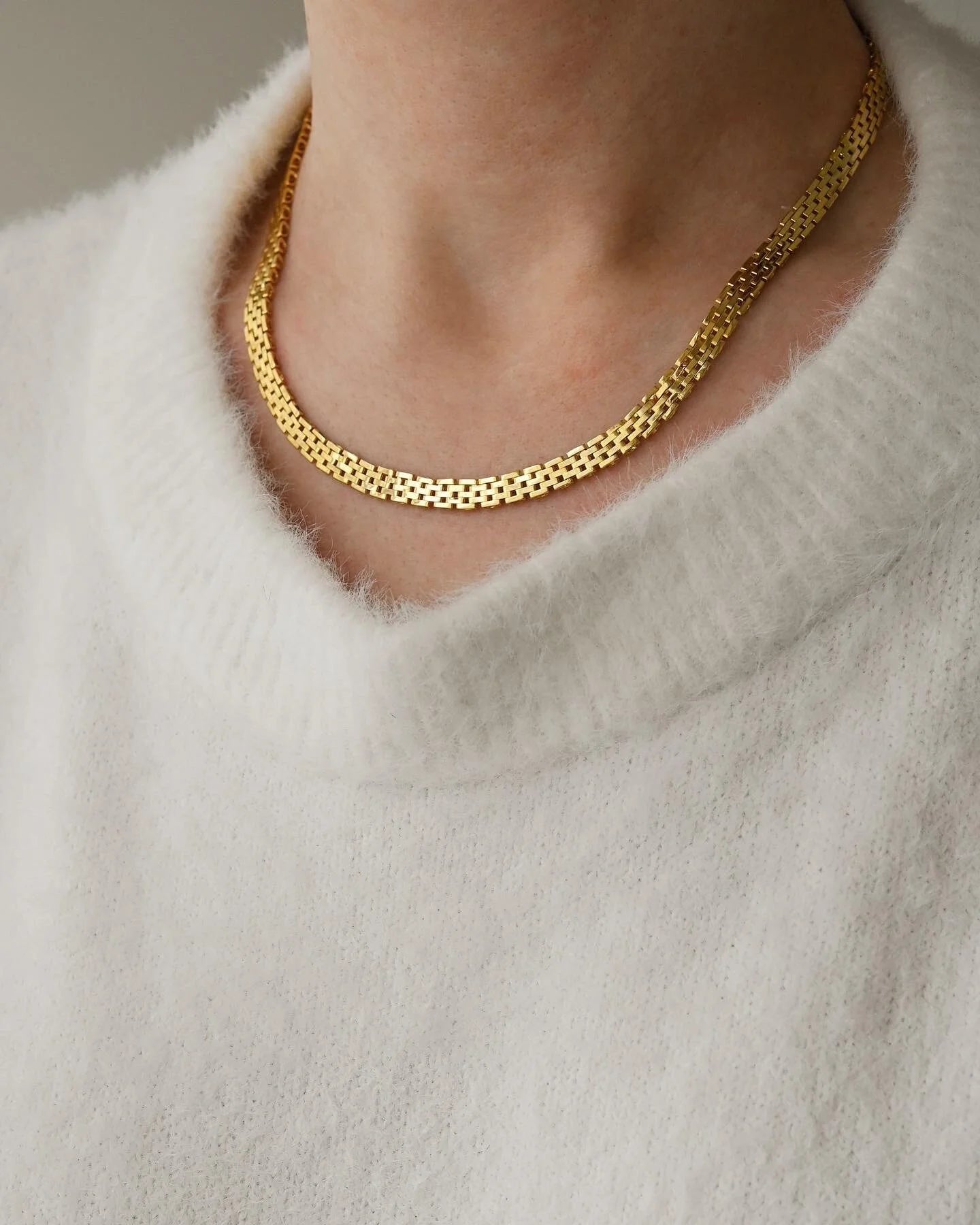 Danish Vintage Rolex Link Necklace 14K Gold 1980