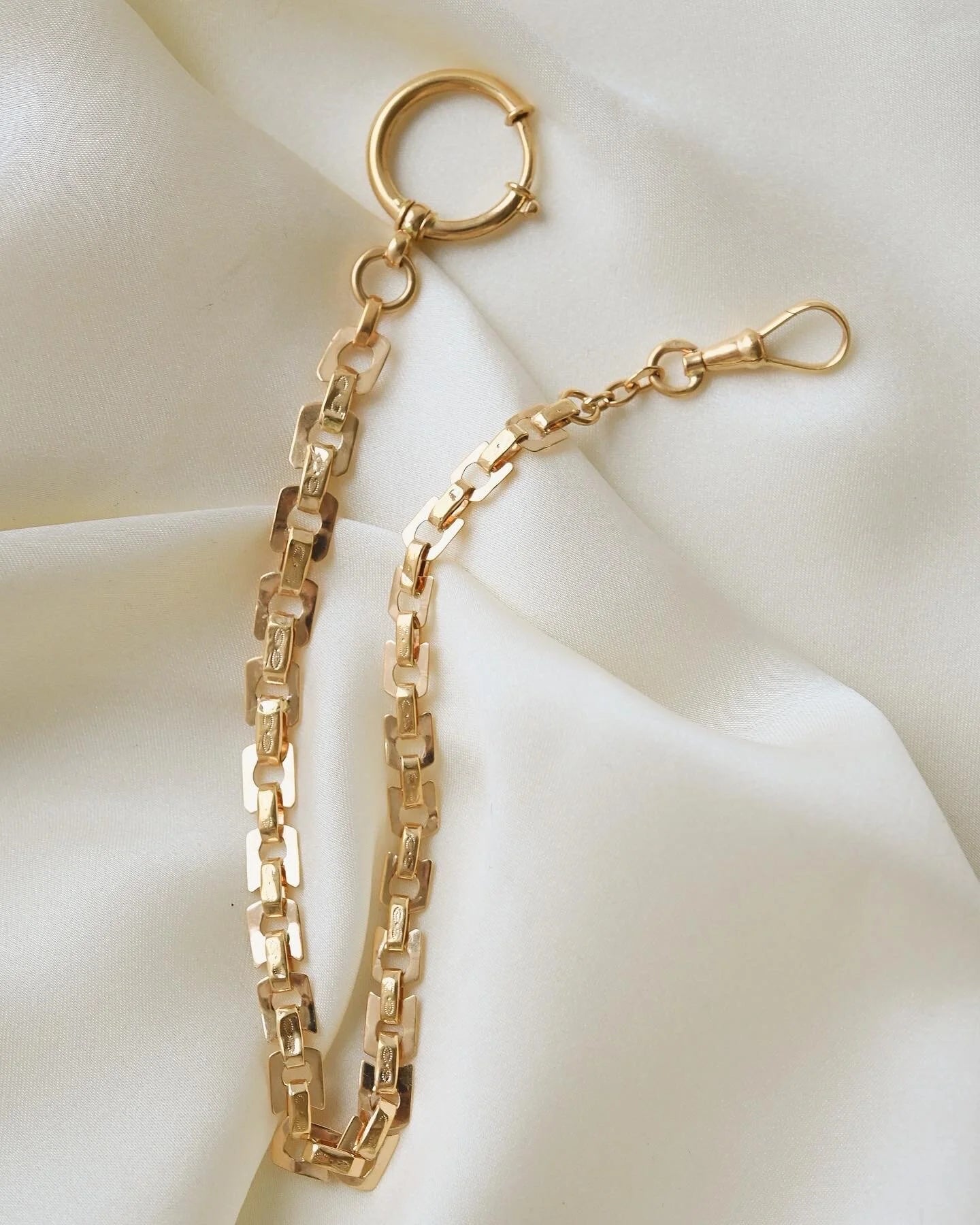 Rare Antique Watch Chain 10 inches 18K Gold 1910