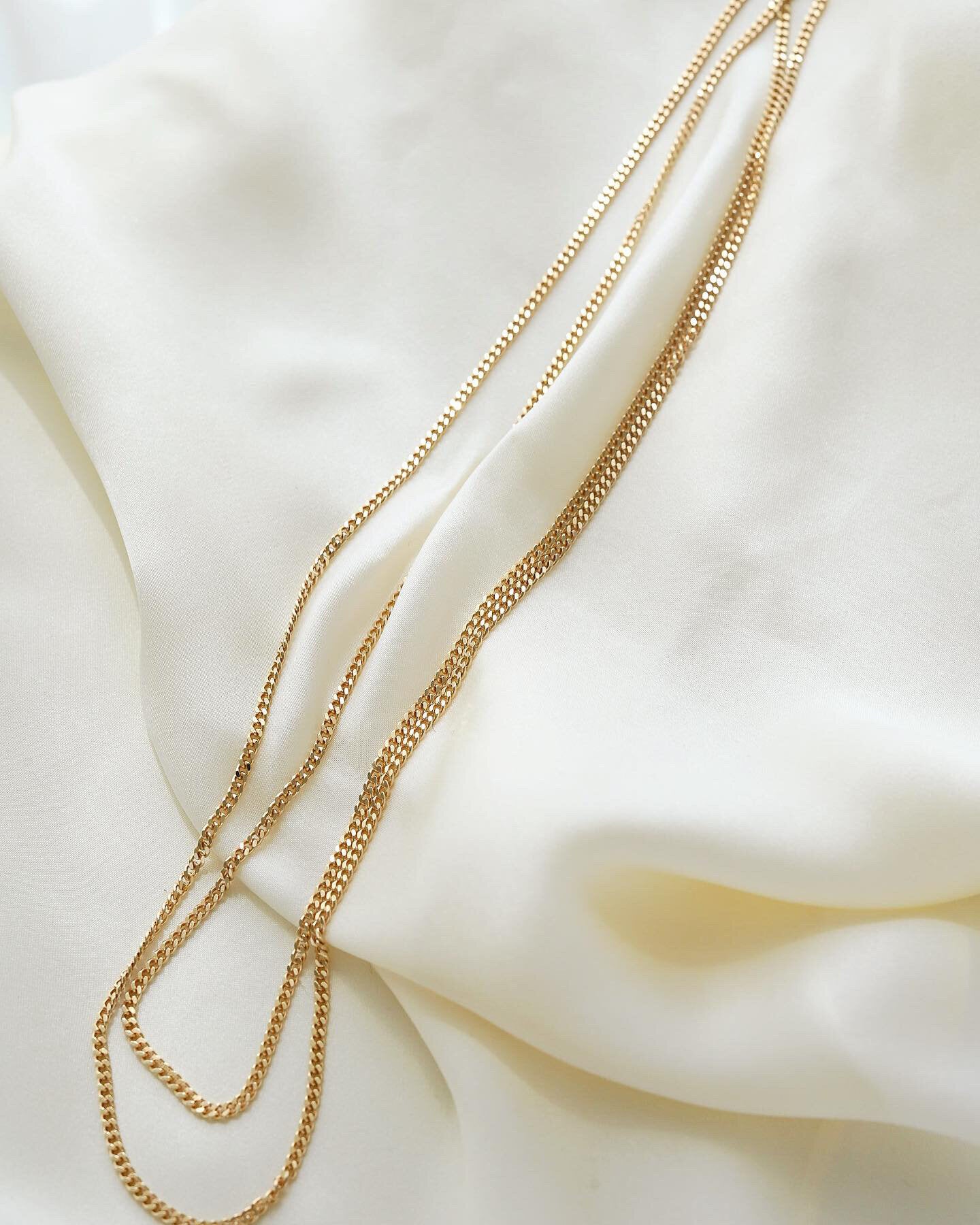 Super Long Super Versatile Curb Link Chain 14 Gold