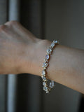 Dreamy Vintage Cabochon Moonstone and Topaz Bracelet Sterling Silver