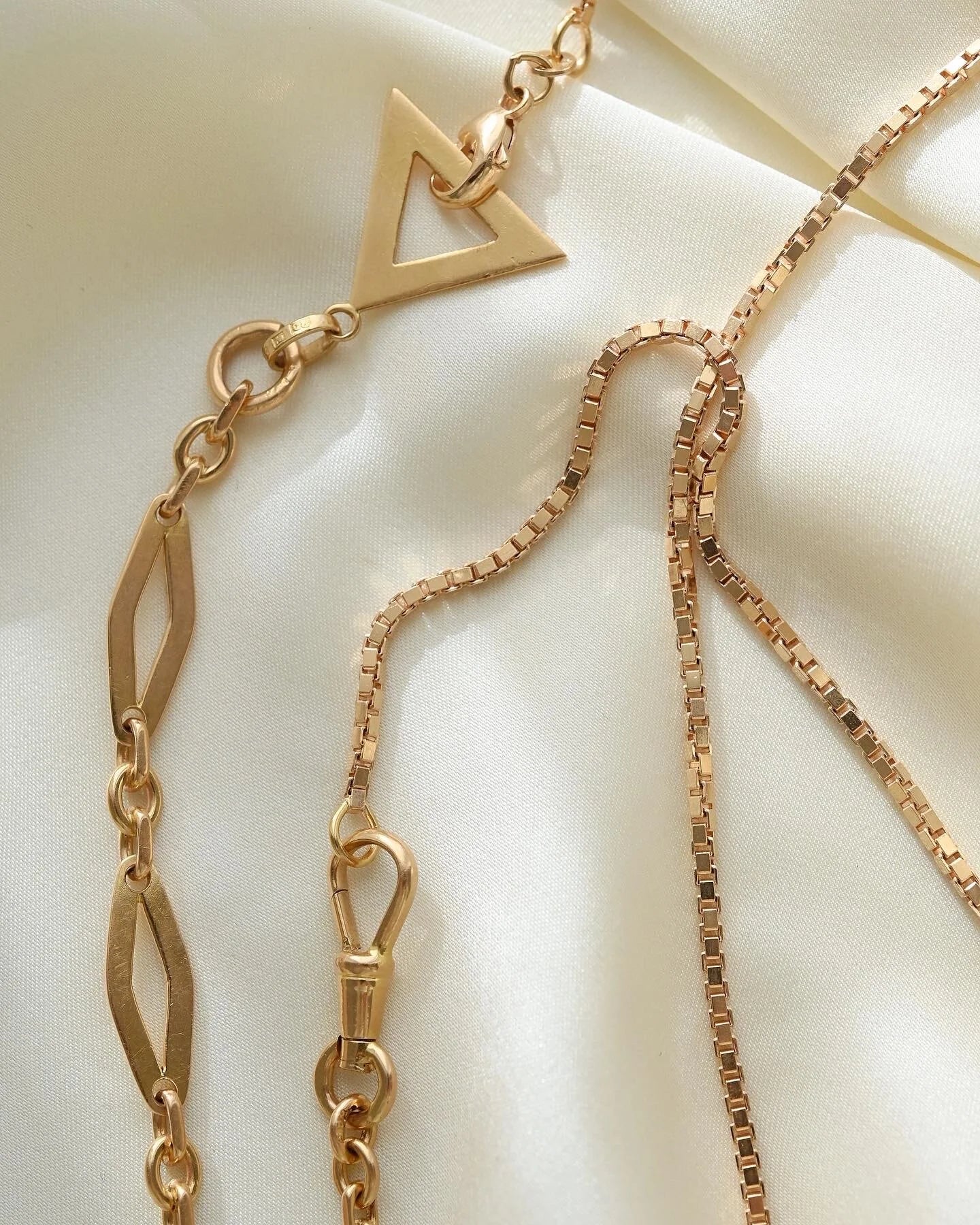 Unreal Stunning Antique Watch Chain 10.5 Inches 18K Rose Gold 1933