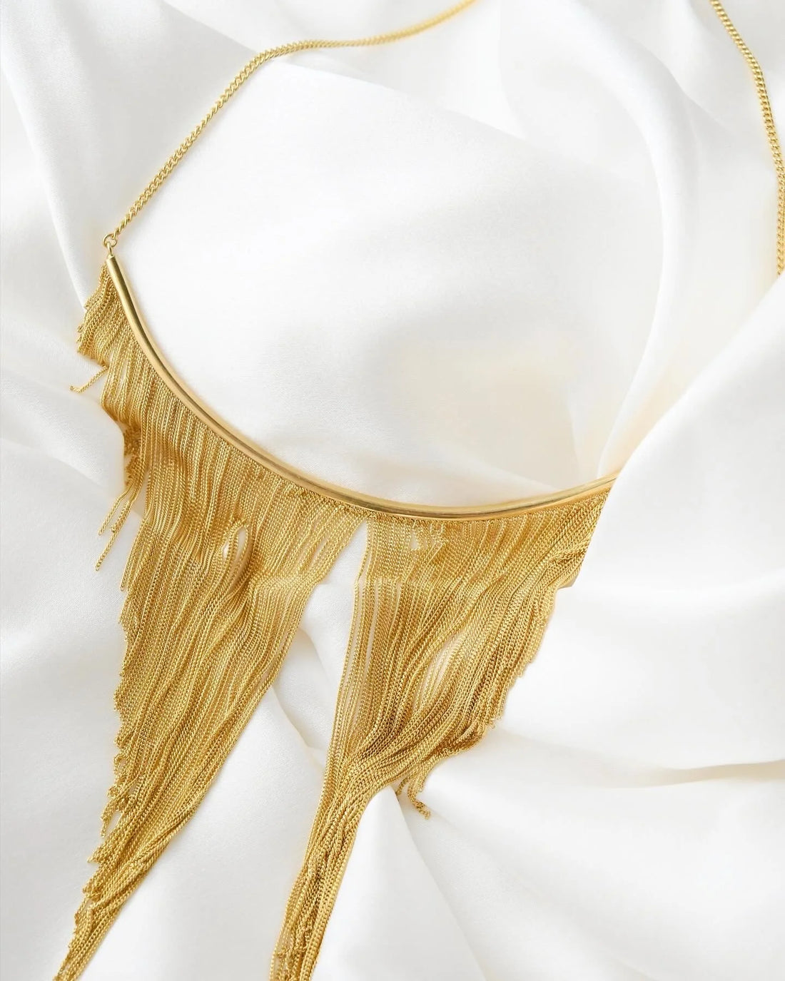 Summer Sale 🩶 Truly Extraordinary Extravagant Luxurious Fringe Necklace 18K Gold Vintage 1970s