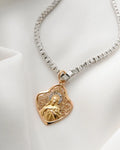 Big Antique Spanish Madonna Pendant w Diamonds 18K Gold 1908
