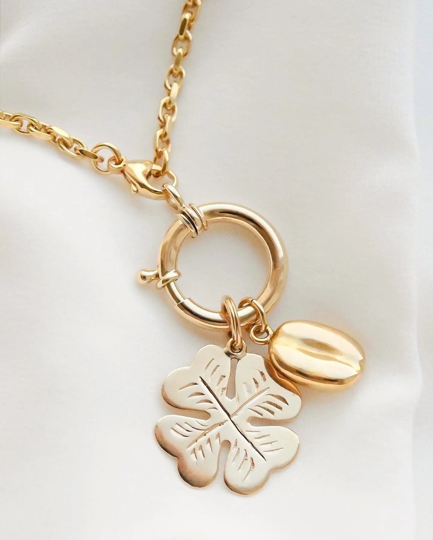 From personal collection! Lucky Coffee Bean 18K Gold Danish Vintage