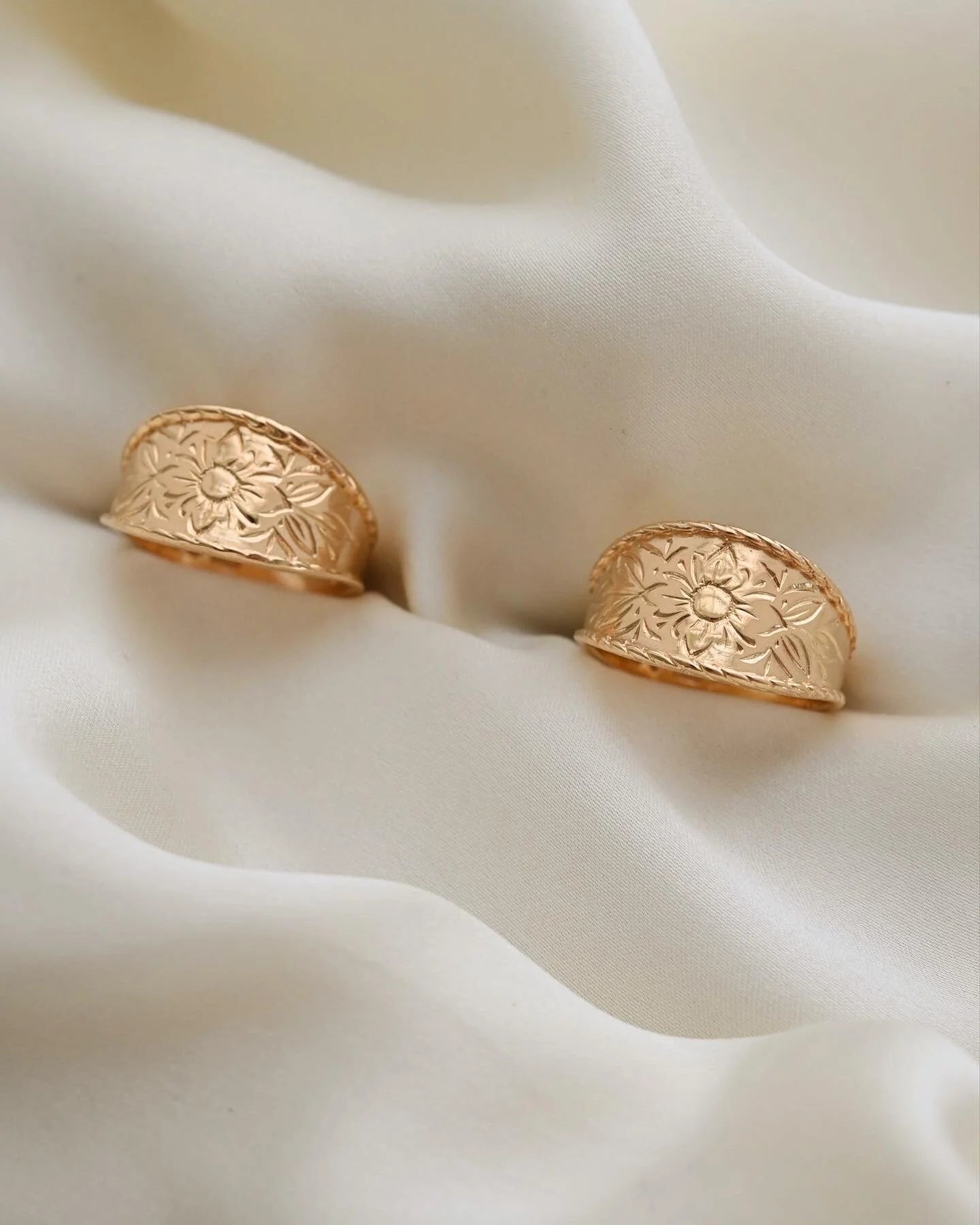 Swedish Vintage Cigarband Rings 18K Gold