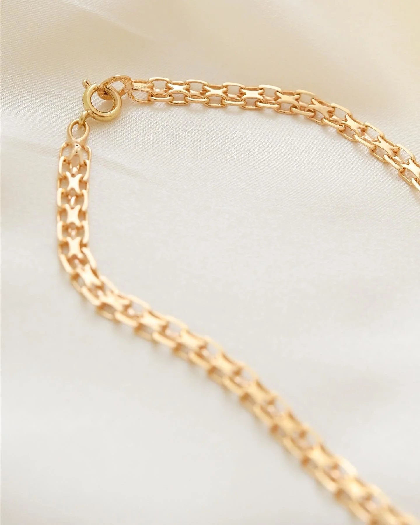 Glowing Beautiful Star Link Necklace by BE Franzen 18K Gold 1961