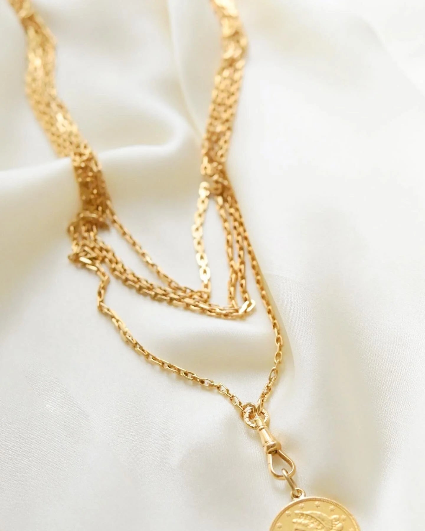 Amazing Antique Long Guard Chain Ultra Long 18K Gold 1910s