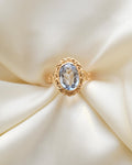 Romantic Antique Blue Spinel Ring from Personal Collection 18K Gold 1940s