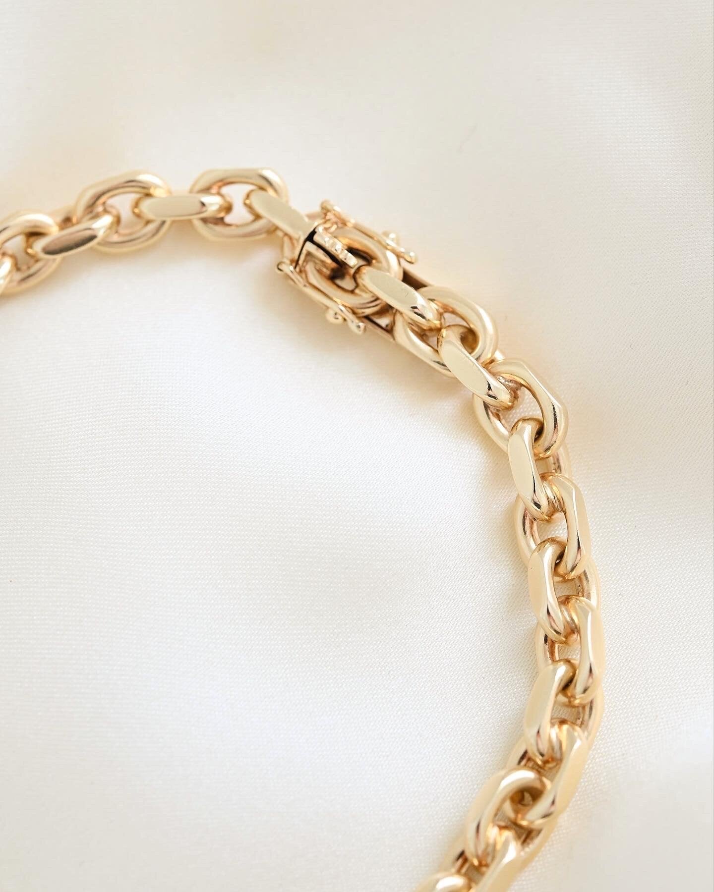 Super Gorg Perfect Danish Anchor Link Bracelet 14K Gold 1970