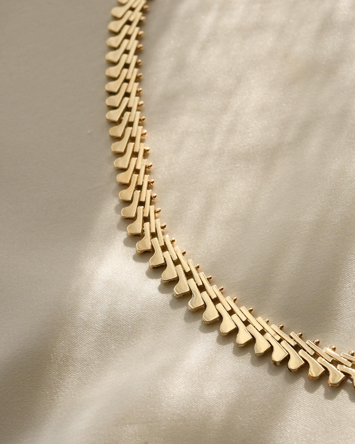Fancy Link Vintage Necklace 14K 1970s