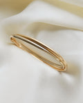 Fabulous Two Toned White and Yellow Gold Vintage Bangle 18K Gold 1960s