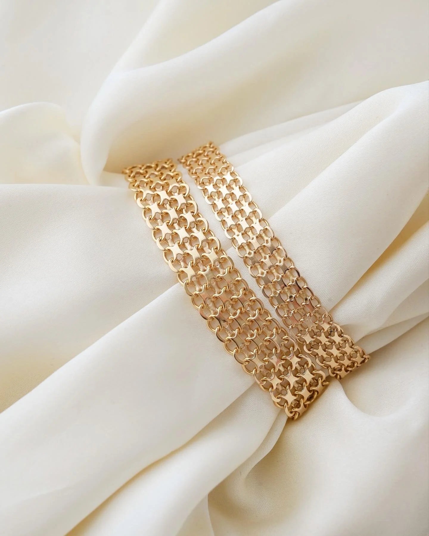 Gorg Glowing Swedish Vintage Bracelets Selling Separately 18K Gold 1960s