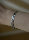 Beautiful Danish Vintage Brick Link Silver Bracelet