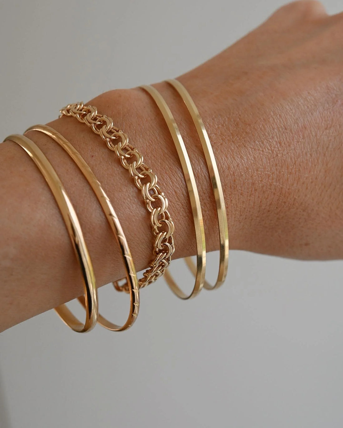 Two Vintage Bangles Sold As a Set of Two 18K Gold