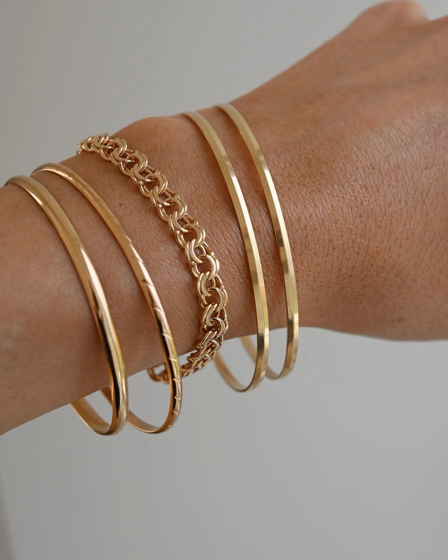 Two Vintage Bangles Sold As a Set of Two 18K Gold