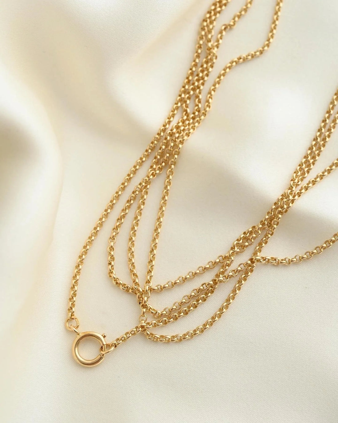 68 Inches / 172 cm Long Antique Belcher Chain w Bolt Clasp 18K Gold