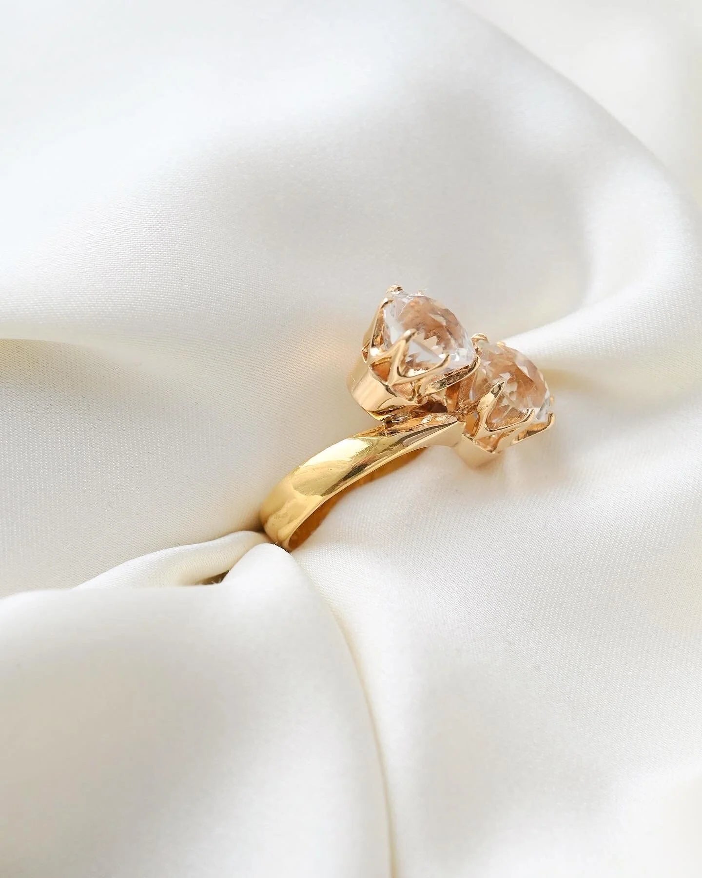 Gorgeous Antique Quartz Crystal Ring 23K Gold 1914