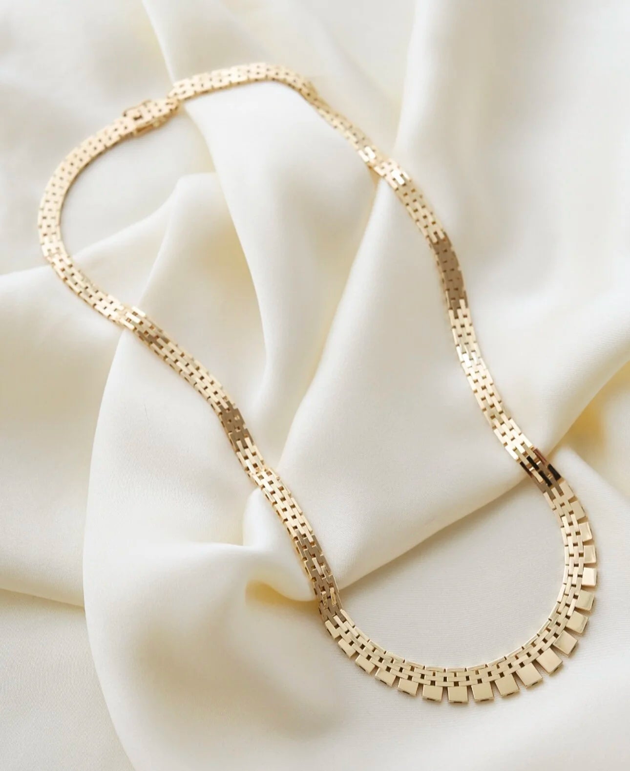 Stunning Example Cleopatra Necklace Danish Vintage 14K Gold 1960s