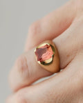 Magical Vintage Peach Sapphire Ring 14K Gold 1950s