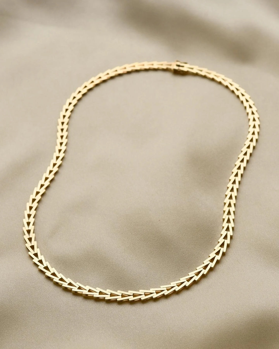 Danish Vintage Geneva Link Chain 14K Gold 1970s