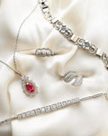 The Prettiest Antique Art Deco Ruby Diamond Pendant on Chain Platinum /14K Gold 1920