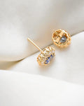 Heirloom Dream Halo Studs w Sapphires and Old Cut Diamonds 18K Gold