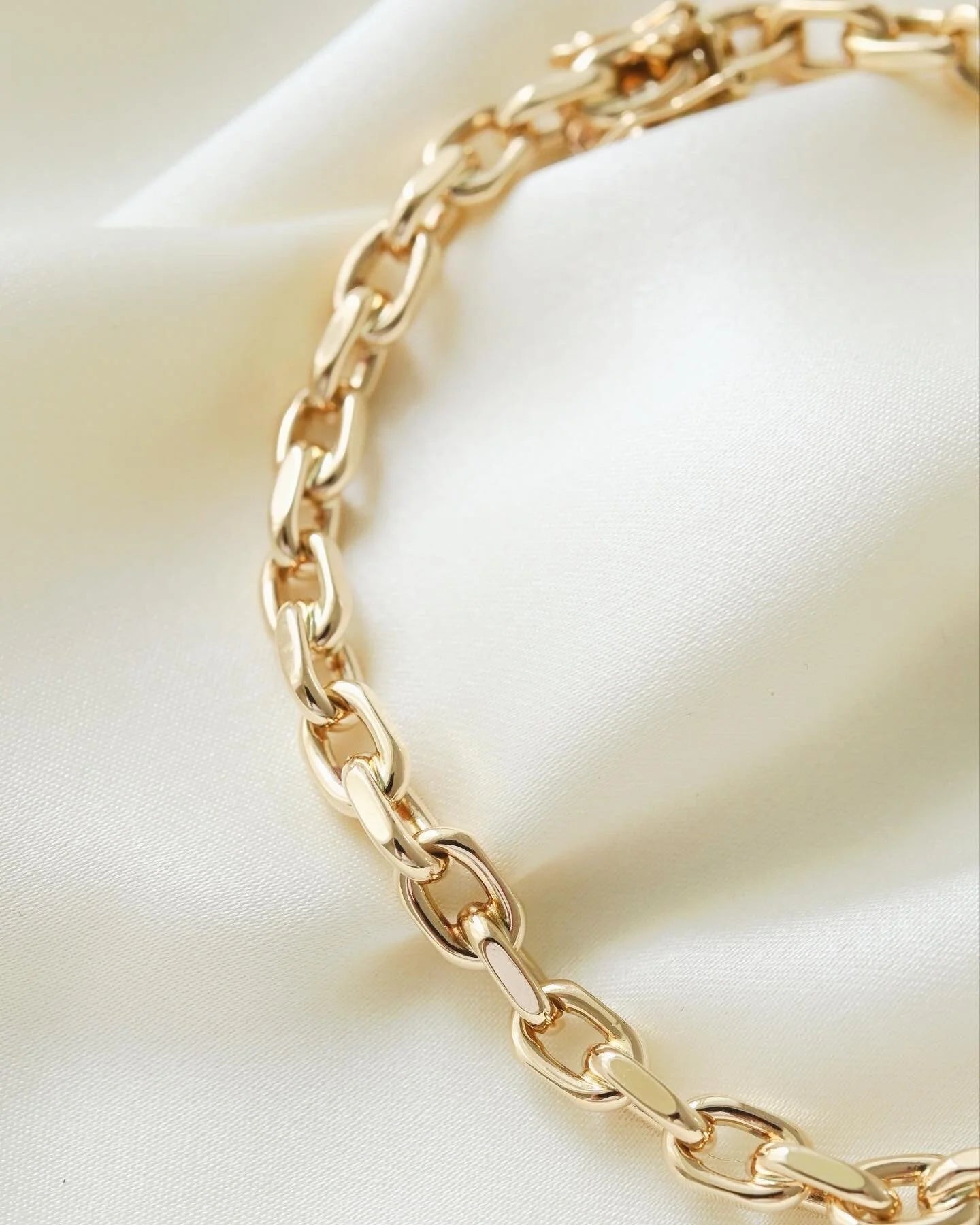 Radiant Danish Vintage Anchor Link Bracelet 14K Gold