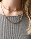 Ultra Long Antique Chain w Dog Clip and Slider 14K