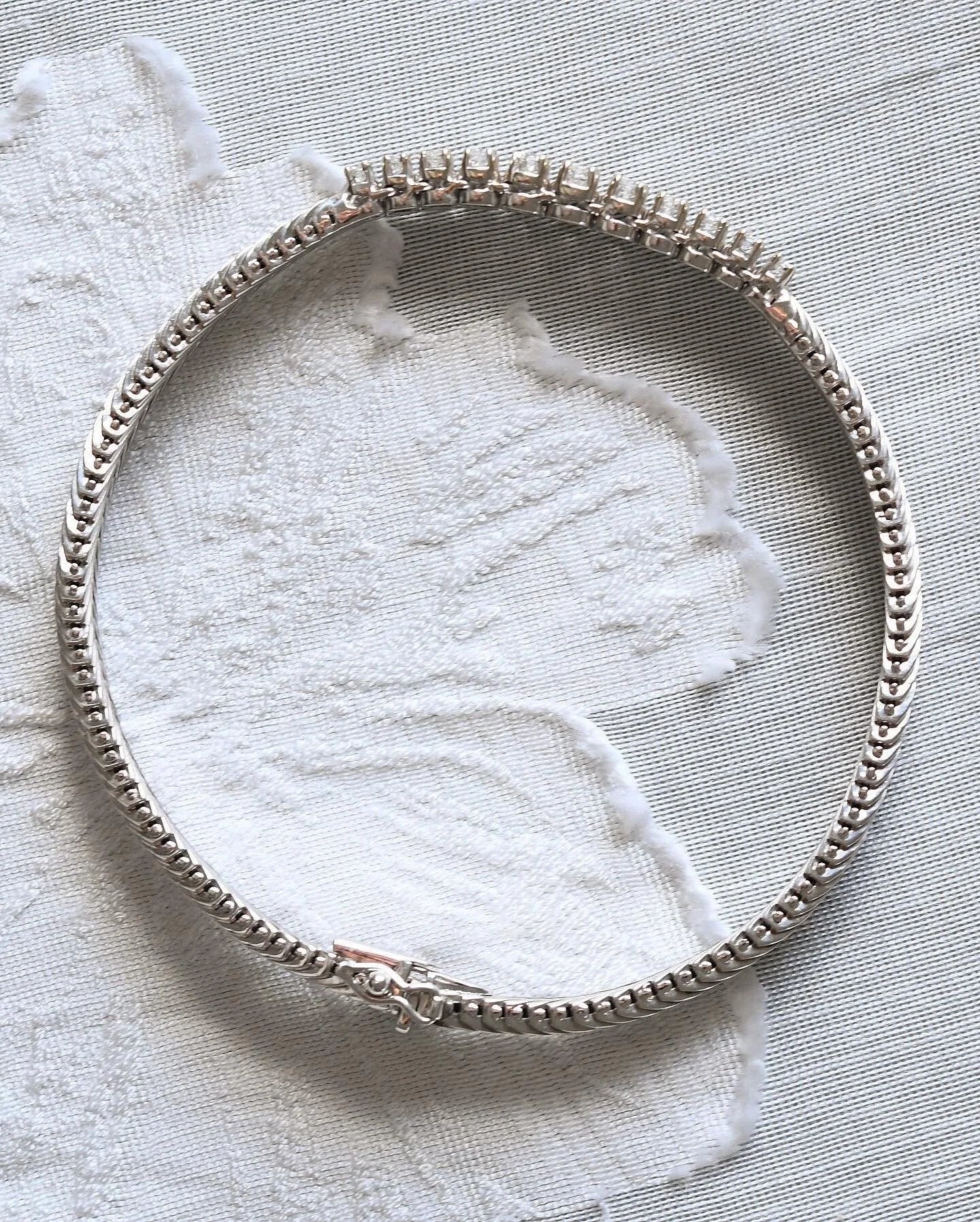 Special Danish 1.20ct Diamond Bracelet 18K White Gold 26grams