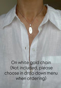 Glowy Vintage White Gold Locket on Chain 18K Gold 1972 Sweden