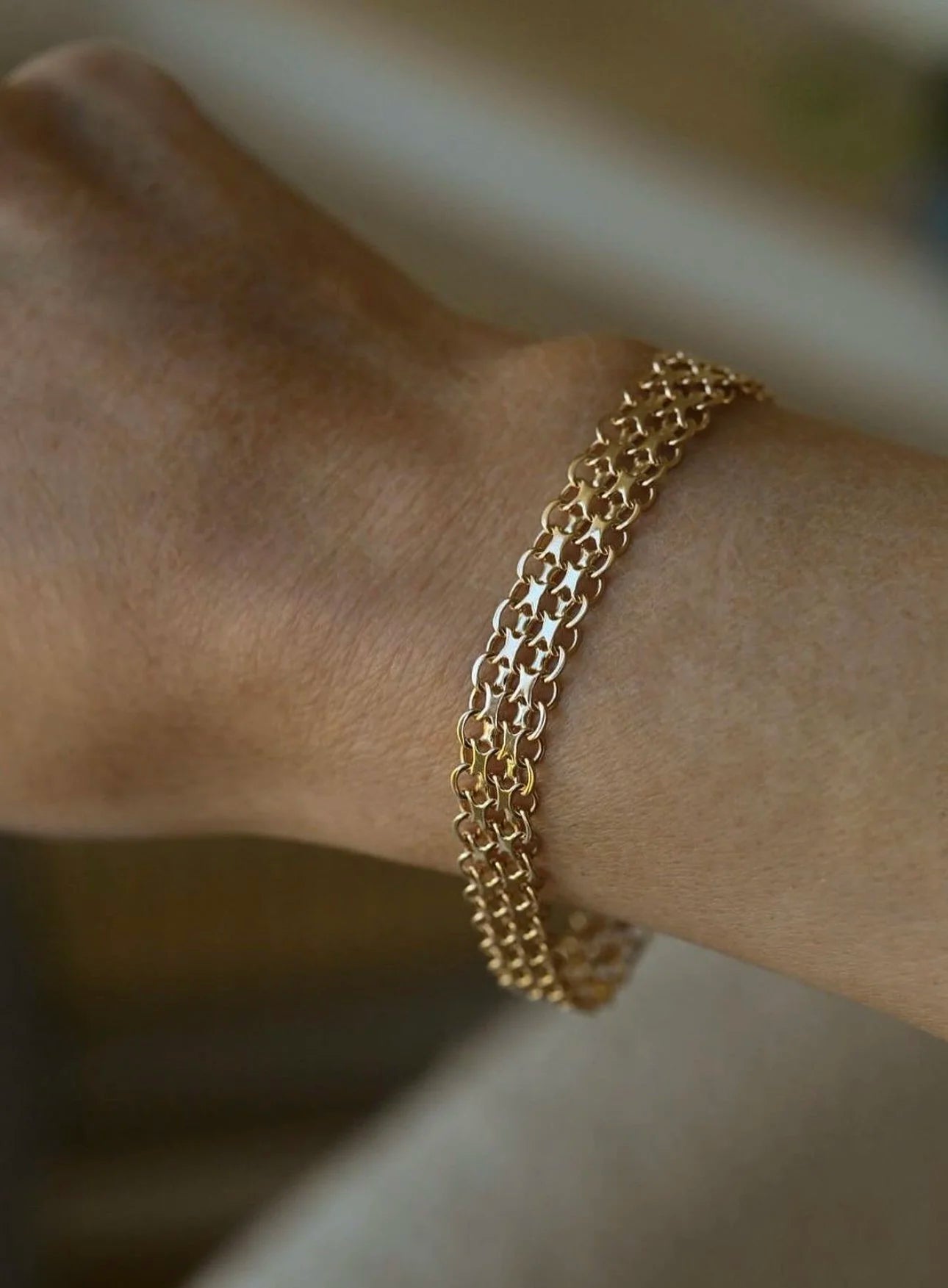 X Link or Star Link Bracelet Swedish Vintage 1961 18K Gold