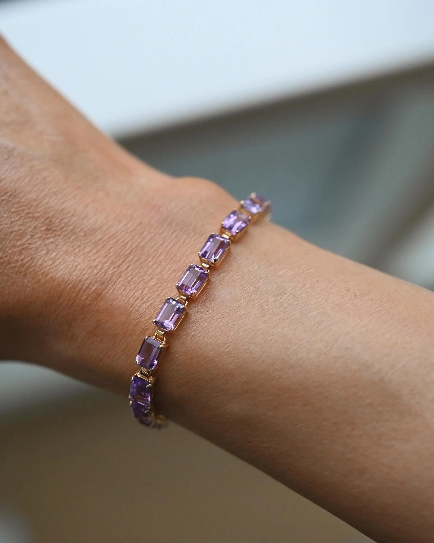 Insane Vintage Amethyst Bracelet 18K Gold