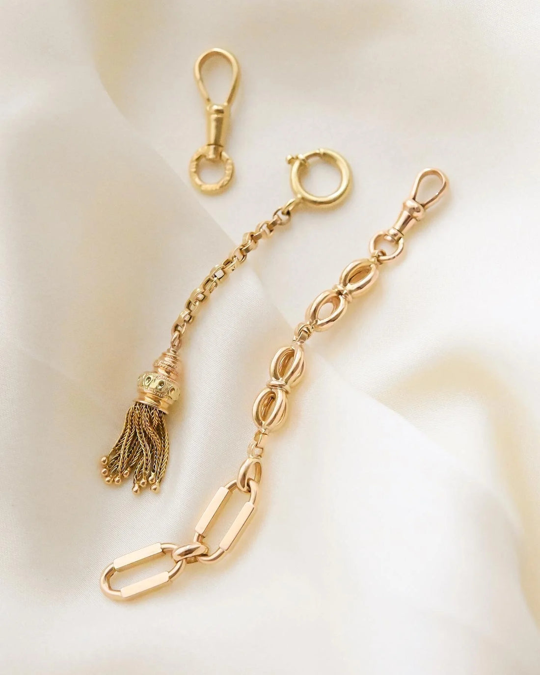 Antique Bits and Bops Dog Clip Loop Clasp Extender 18K Gold