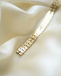 Heavy Vintage Danish Two Row Y Link Bracelet 14K Gold