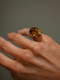 Mesmerizing Deep Liquor Citrine Ring 18K Gold 1960s Sweden