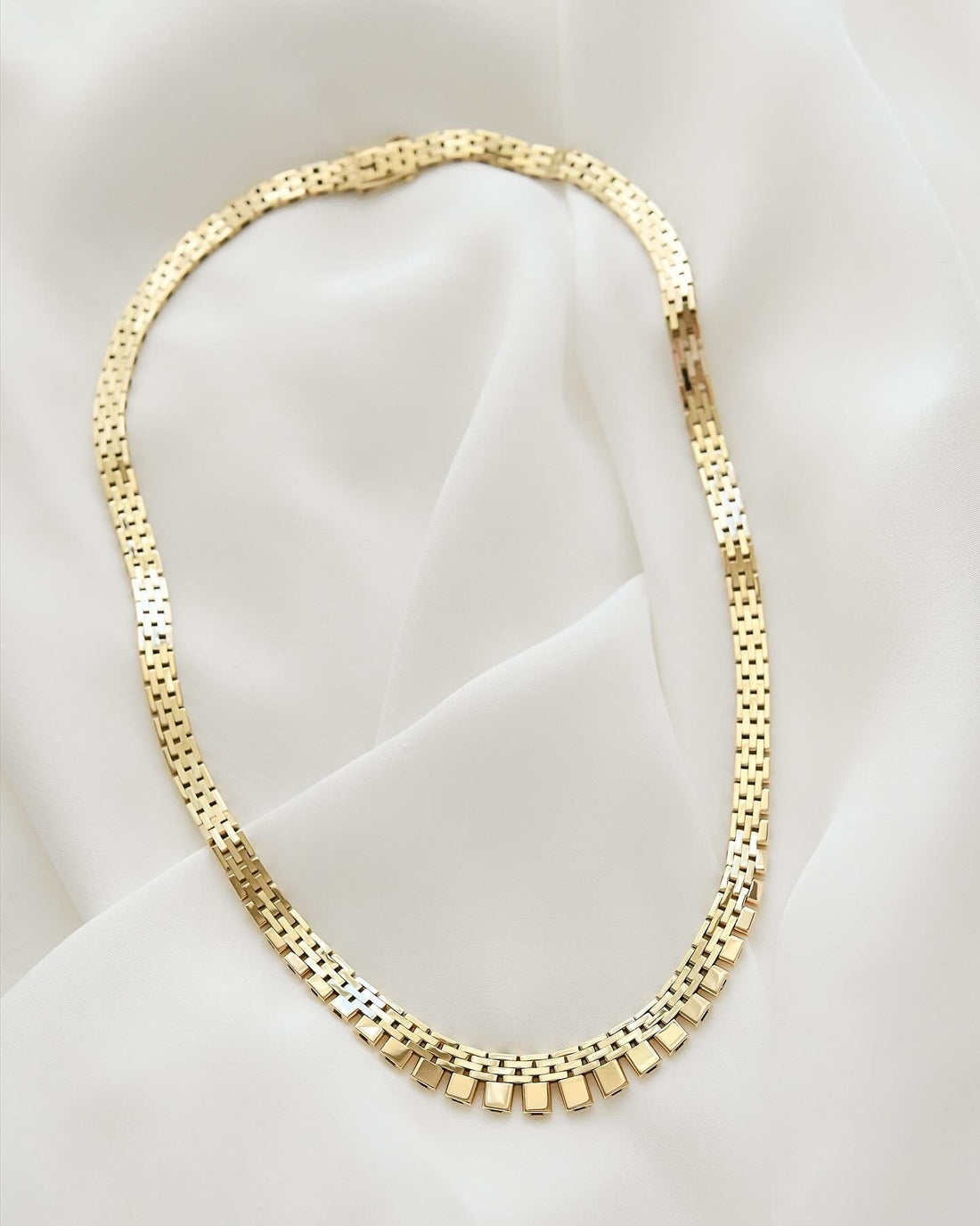 Superb 30 Grams Danish Vintage Mid Century Necklace 14K Gold 1970s