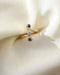 Antique Toi et Moi Ring By Holger Fischer 14K Gold 1930s