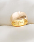 Unique Super Wide Heavy Swedish Vintage Gold Band 18K 1959