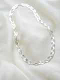 Stunning Braided Herringbone Two Sided Vintage Necklace Sterling Silver