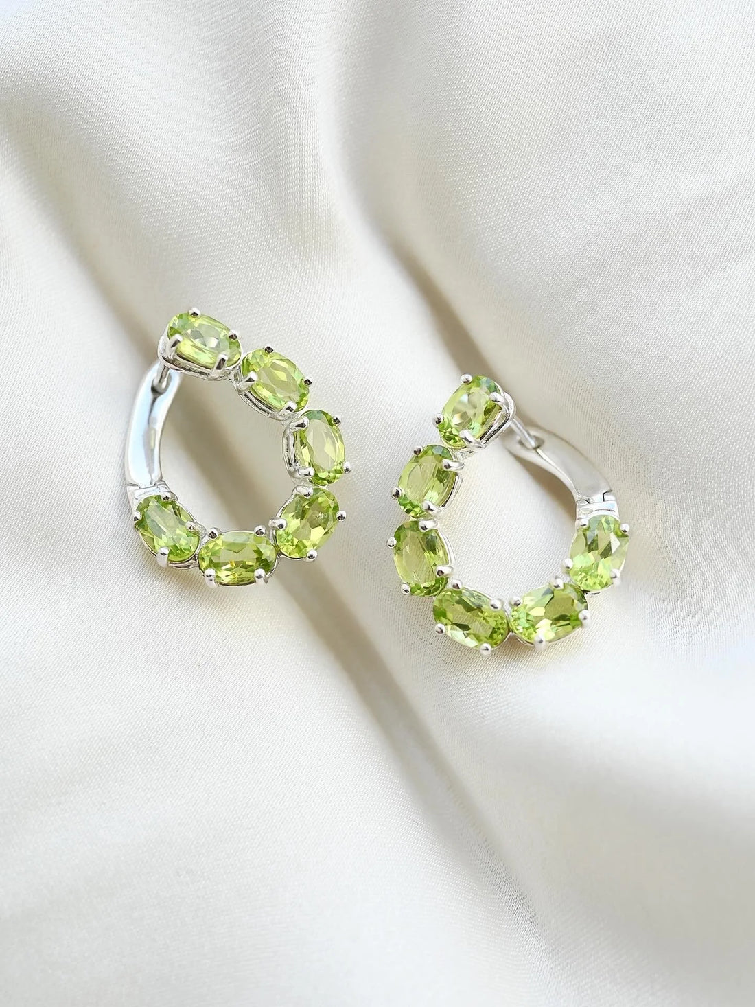 Juicy Sterling Silver Hoop Earrings w Peridot