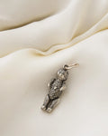 Big Antique Teddy Bear Pendant Silver 1800s