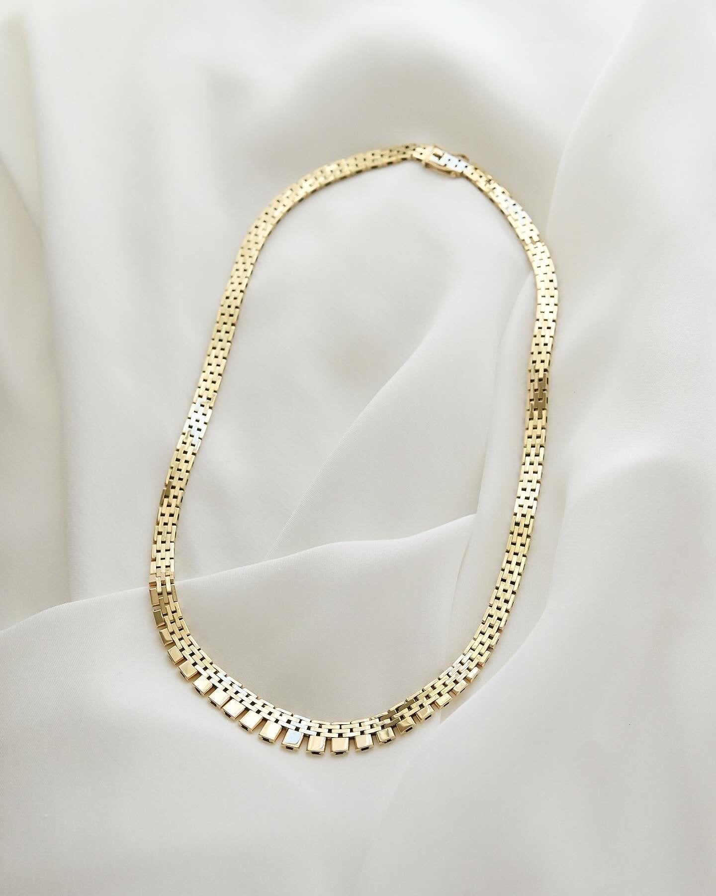 Superb 30 Grams Danish Vintage Mid Century Necklace 14K Gold 1970s