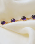 Extraordinary Swedish Amethyst Cabochon Bracelet 18K Gold 1966