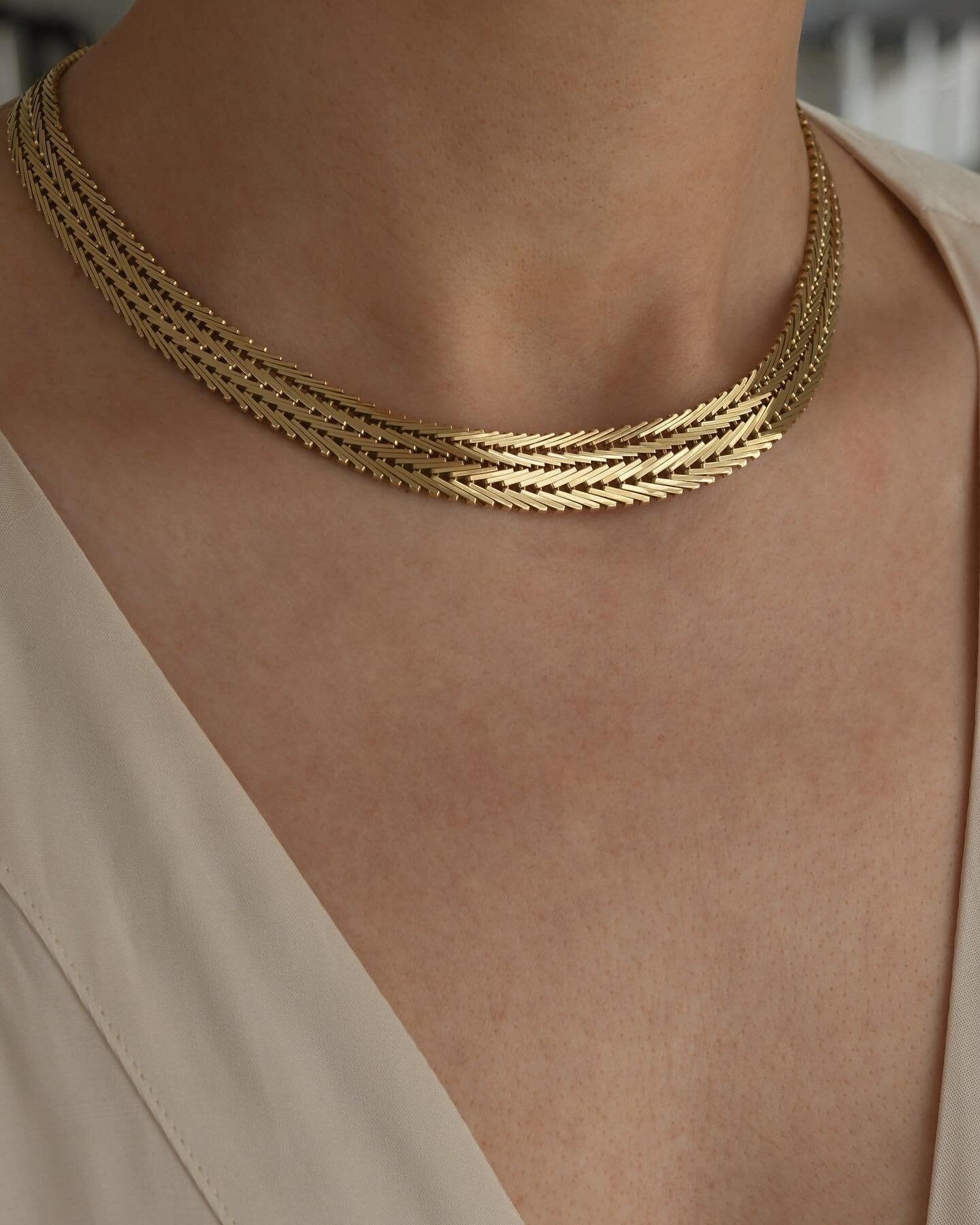 Sublime Double Row Geneva Chain 14K Gold 1960s
