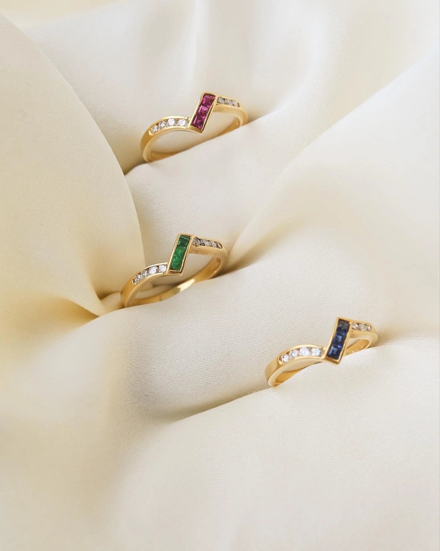 Diamond x Ruby x Sapphire x Emerald Harem Ring 18K Gold