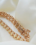 Divine Rare Fancy Link Flower Dream Bracelet 18K Rose Gold 1950s