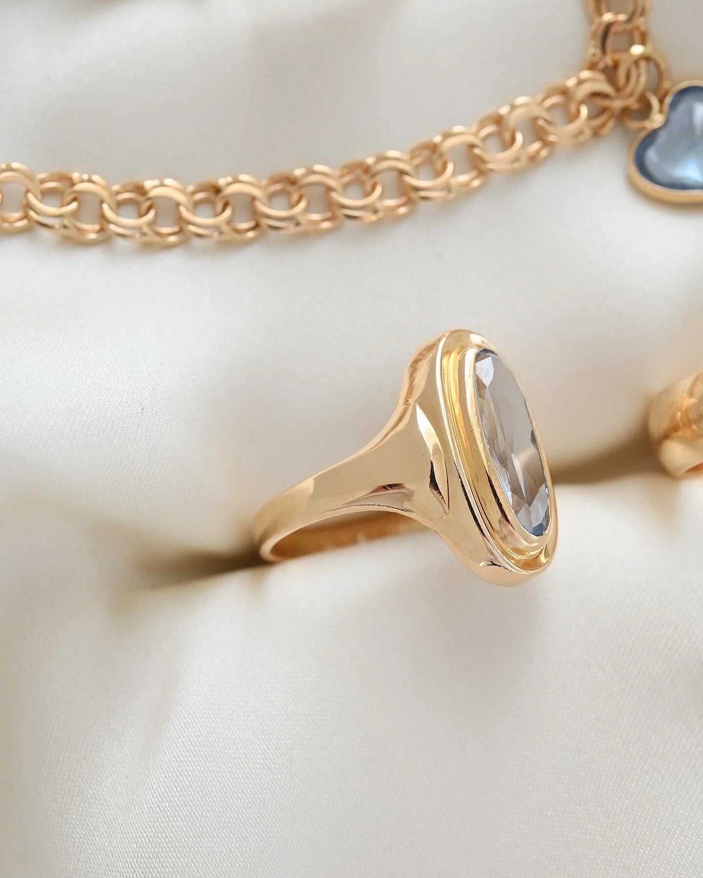 The Blue Collection 18K Gold Bracelet & Rings